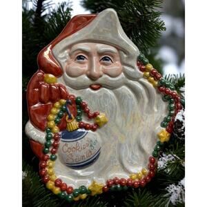 Department 56 Cookies For Santa Canape Plate Christmas Pearlized Vintage